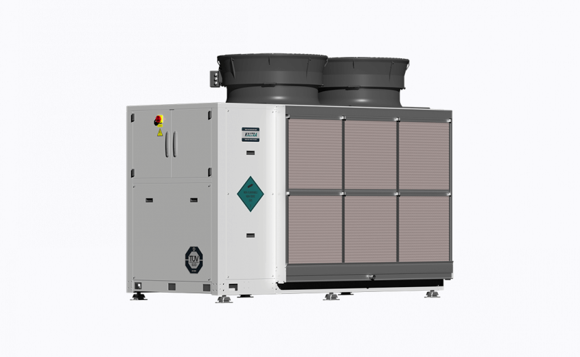 Evaporatively-cooled chiller