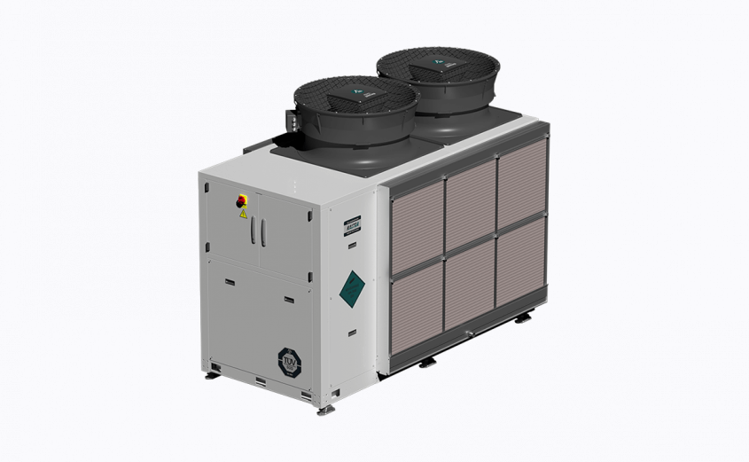 Evaporatively cooled chiller