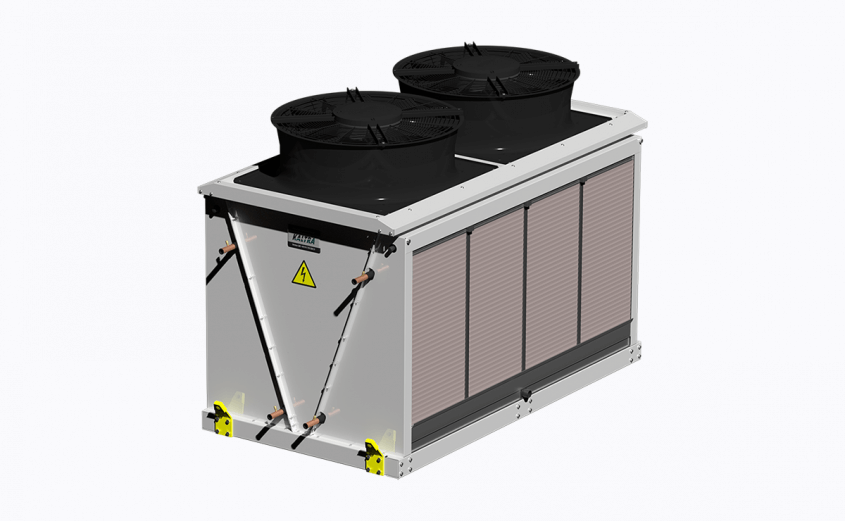 Evaporatively-cooled condenser