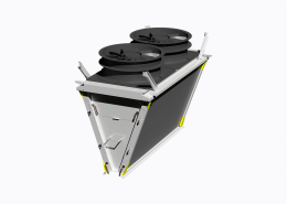Microchannel condenser bank