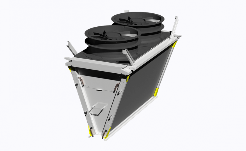 Microchannel condenser bank